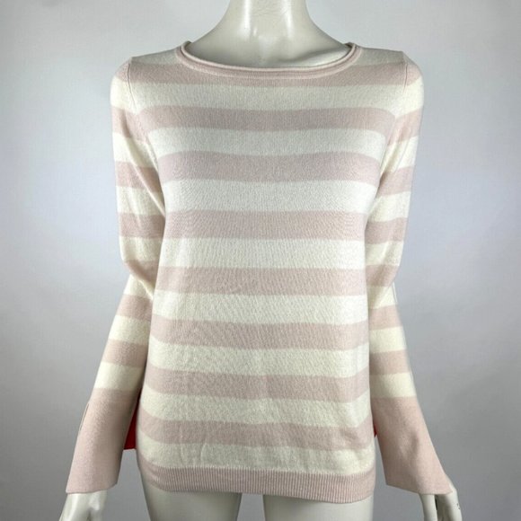 autumn cashmere Striped Pullover Sweater Women S EUC Lightweight Tie Long Sleeve - Picture 2 of 10